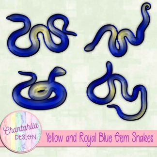 Free yellow and royal blue gem snakes