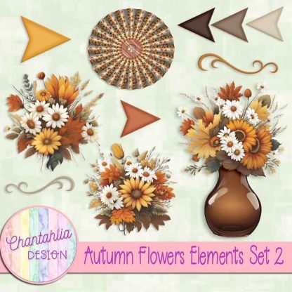 Free design elements in an Autumn Flowers theme