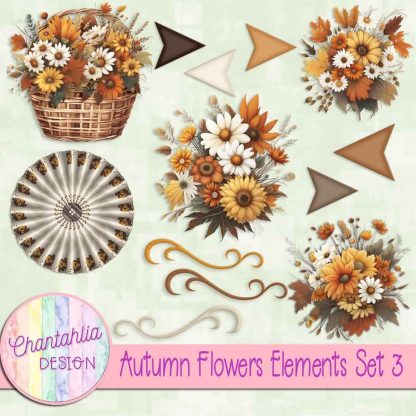 Free design elements in an Autumn Flowers theme