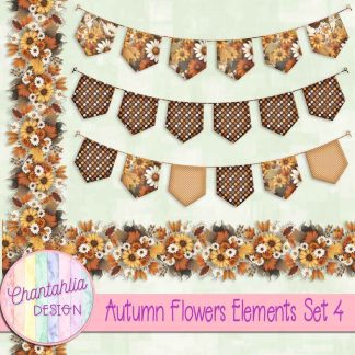 Free design elements in an Autumn Flowers theme