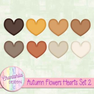 Free hearts in an Autumn Flowers theme