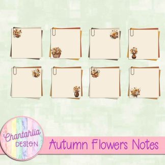 Free notes in an Autumn Flowers theme