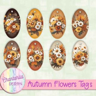 Free tags in an Autumn Flowers theme