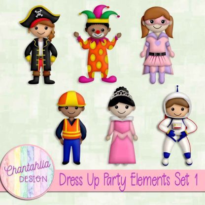 Free design elements in a Dress Up Party theme