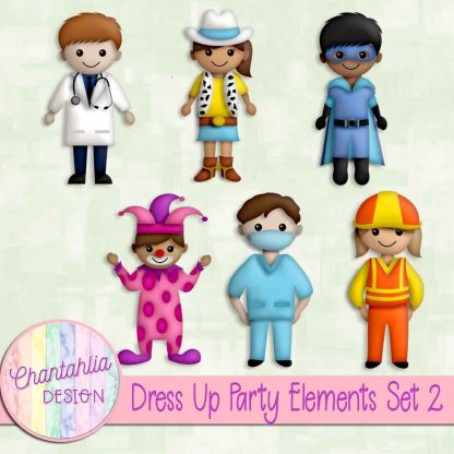 Free design elements in a Dress Up Party theme