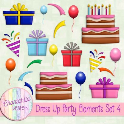 Free design elements in a Dress Up Party theme