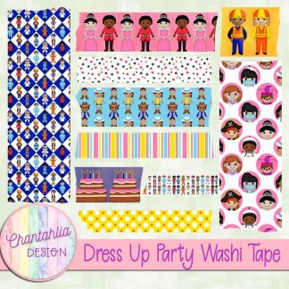 Free washi tape in a Dress Up Party theme