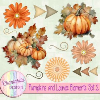 Free design elements in a Pumpkins and Leaves theme