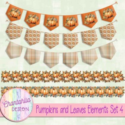 Free design elements in a Pumpkins and Leaves theme