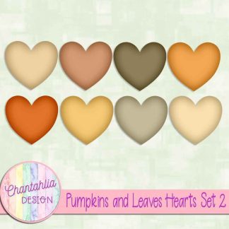 Free hearts in a Pumpkins and Leaves theme