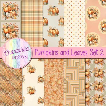 Free digital papers in a Pumpkins and Leaves them