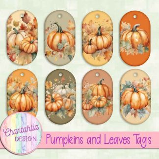 Free tags in a Pumpkins and Leaves theme