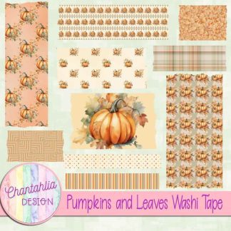Free washi tape in a Pumpkins and Leaves theme