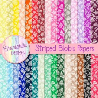 Free digital papers featuring a striped blobs design