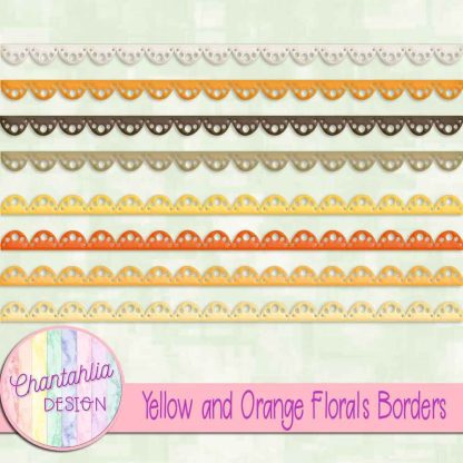 Free borders in a Yellow and Orange Florals theme