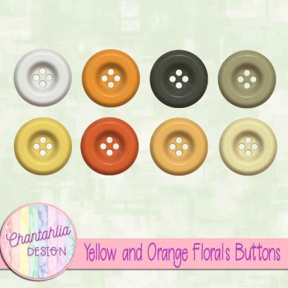 Free buttons in a Yellow and Orange Florals theme