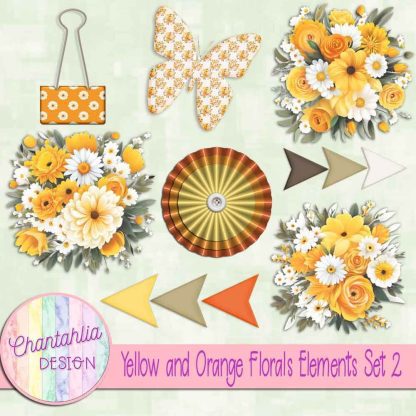 Free design elements in a Yellow and Orange Florals theme.