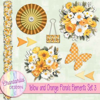 Free design elements in a Yellow and Orange Florals theme.