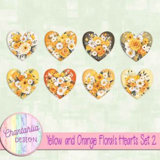 Free hearts in a Yellow and Orange Florals theme