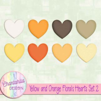 Free hearts in a Yellow and Orange Florals theme