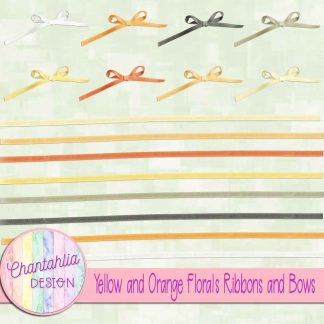 Free ribbons and bows in a Yellow and Orange Florals theme