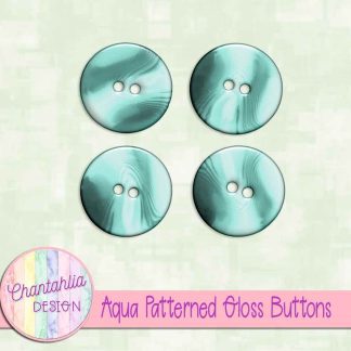 Free aqua patterned gloss buttons