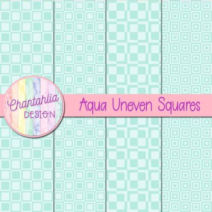 Free aqua uneven squares digital papers