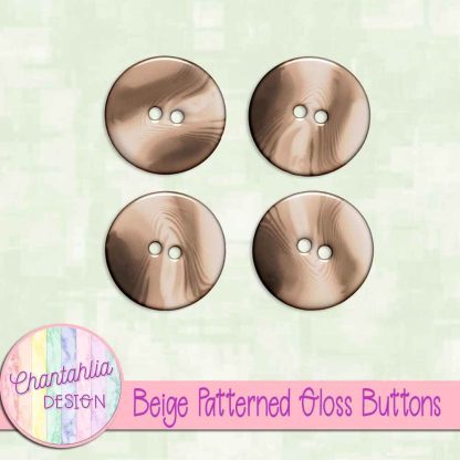 Free beige patterned gloss buttons