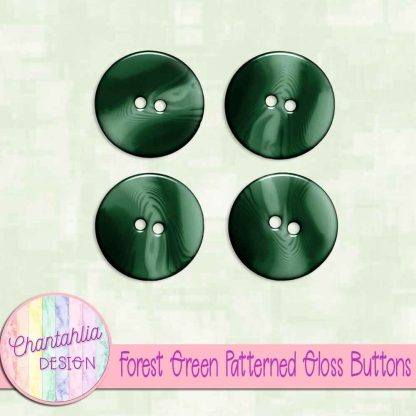 Free forest green patterned gloss buttons