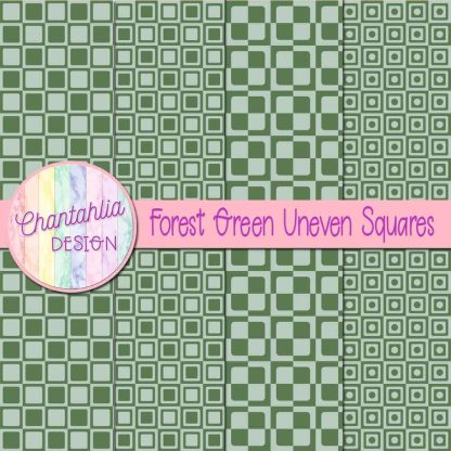 Free forest green uneven squares digital papers