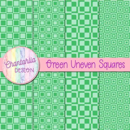 Free green uneven squares digital papers