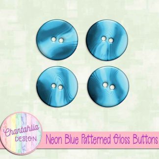 Free neon blue patterned gloss buttons