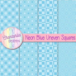 Free neon blue uneven squares digital papers