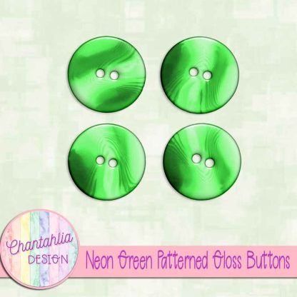 Free neon green patterned gloss buttons