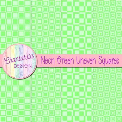 Free neon green uneven squares digital papers