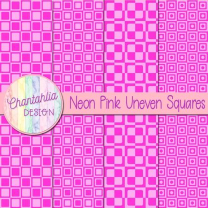 Free neon pink uneven squares digital papers