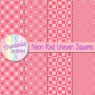 Free neon red uneven squares digital papers