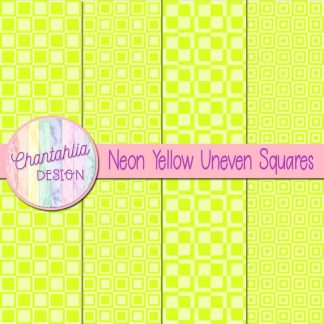 Free neon yellow uneven squares digital papers