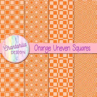 Free orange uneven squares digital papers