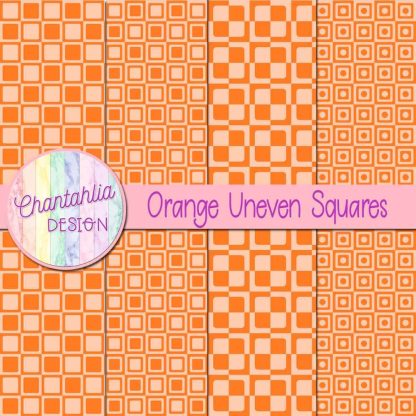 Free orange uneven squares digital papers