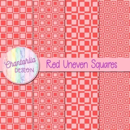 Free red uneven squares digital papers