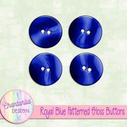Free royal blue patterned gloss buttons