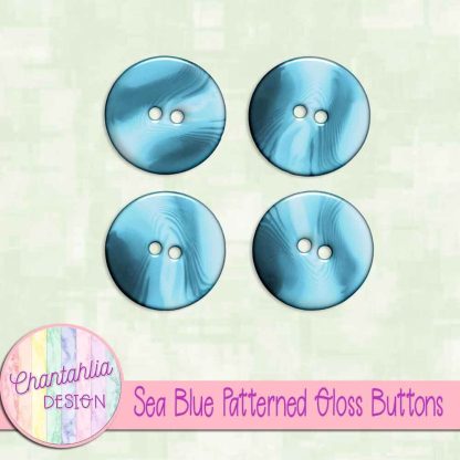 Free sea blue patterned gloss buttons
