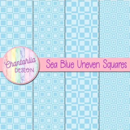 Free sea blue uneven squares digital papers