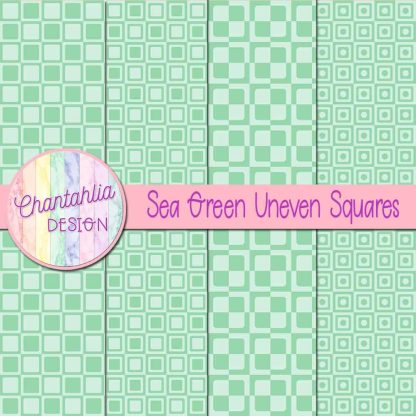 Free sea green uneven squares digital papers