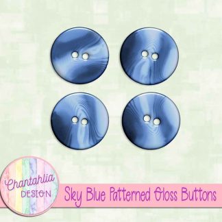 Free sky blue patterned gloss buttons