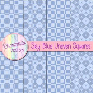 Free sky blue uneven squares digital papers