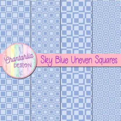 Free sky blue uneven squares digital papers