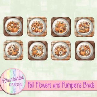 Free brads in a Fall Flowers and Pumpkins theme