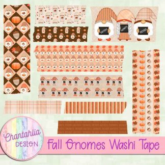 Free washi tape in a Fall Gnomes theme